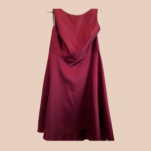 Alfred Sung Burgundy Dress sz18 polyester beautiful A line hi-low